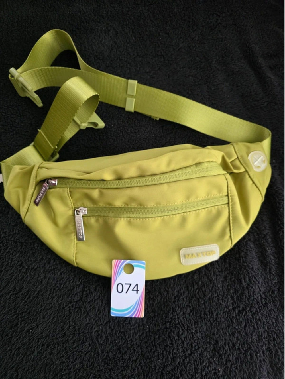MAXTOP green waist bag fanny pack adjustable belt multiple pockets